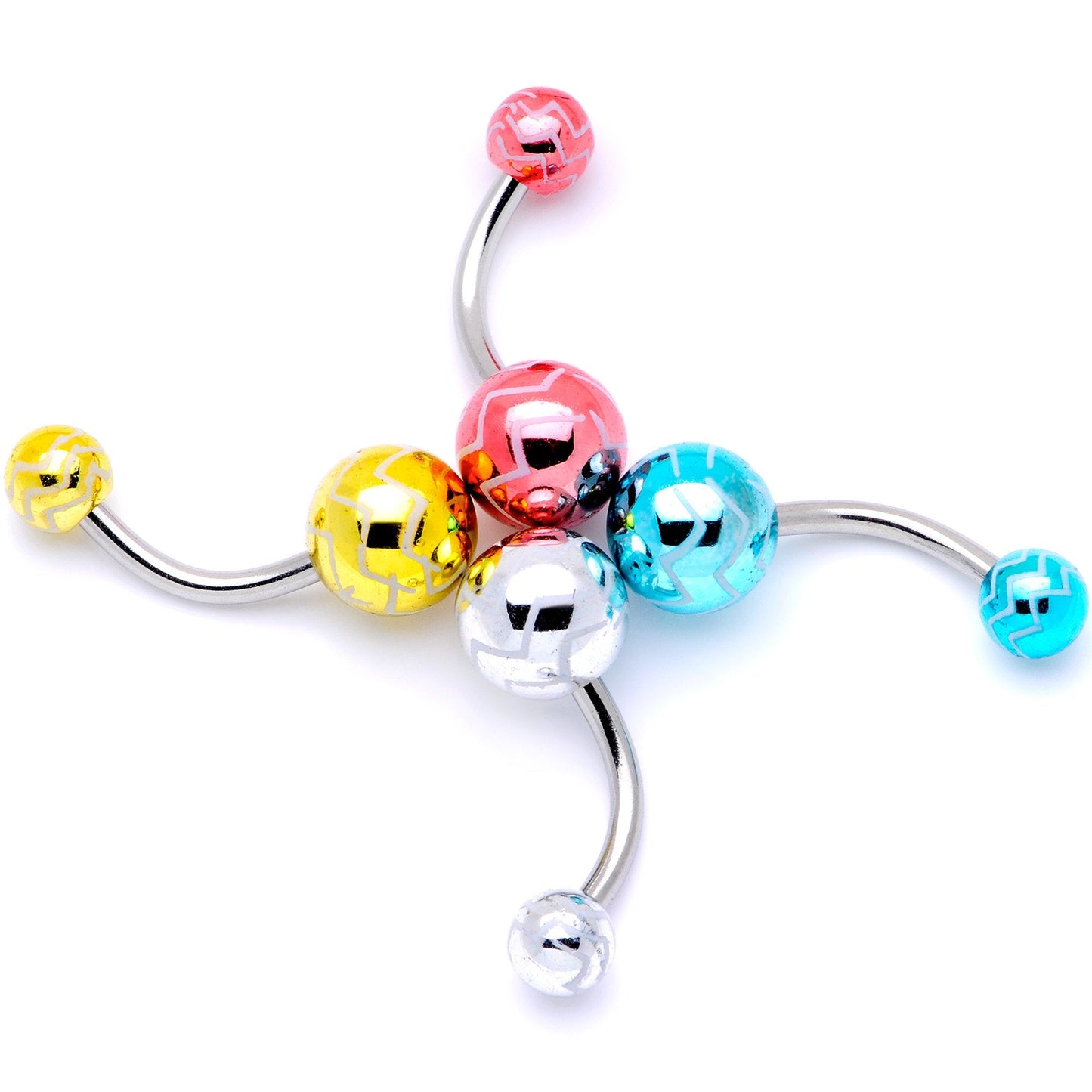 Parade of Summer Zig Zag Party Pack Belly Ring Set of 4