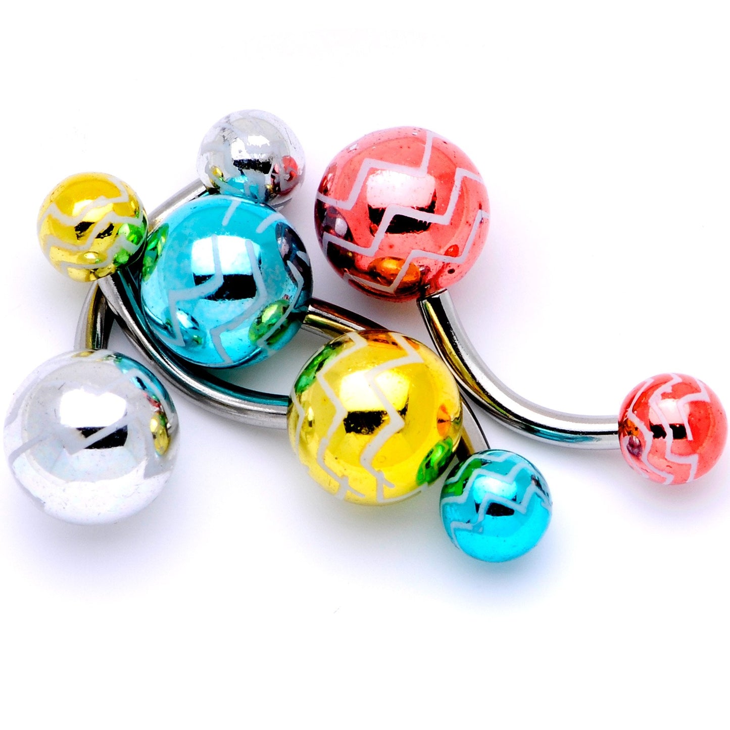 Parade of Summer Zig Zag Party Pack Belly Ring Set of 4