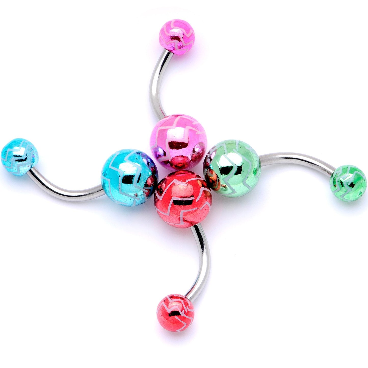 Party Party Party Zig Zag Party Pack Belly Ring Set of 4