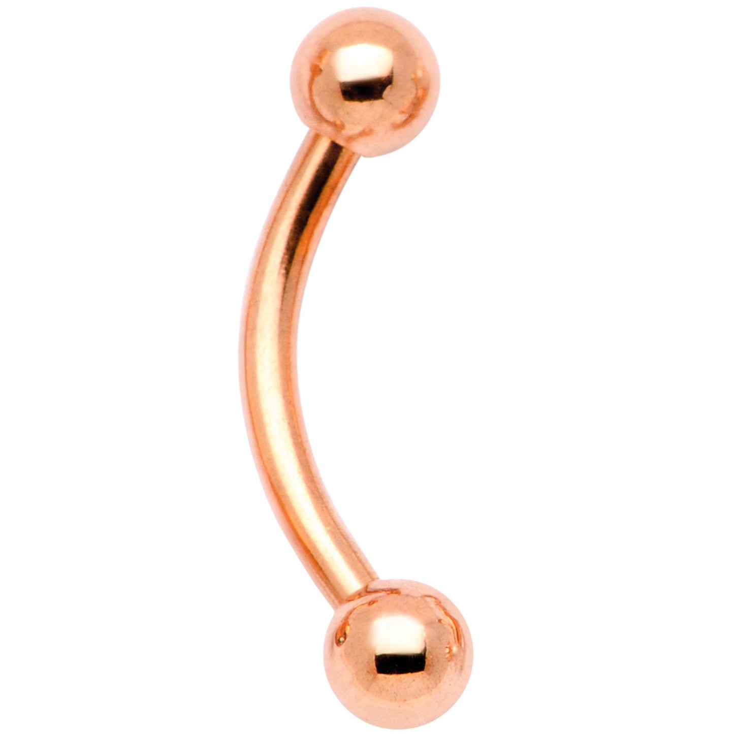 16G 5/16 Gem Rose Gold Tone Curved Eyebrow Daith Rook Set of 4