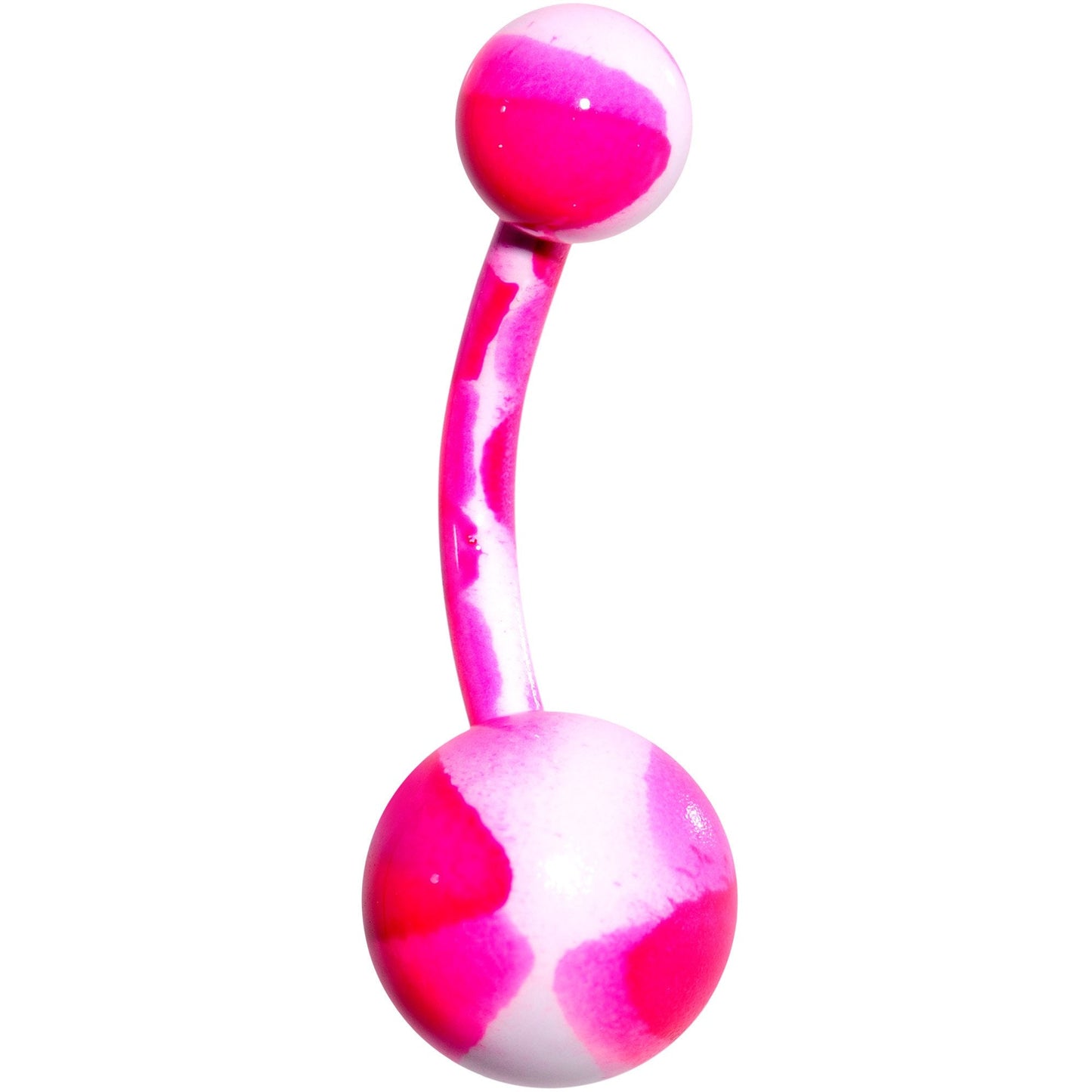 Pink White Cool Camouflage Belly Ring