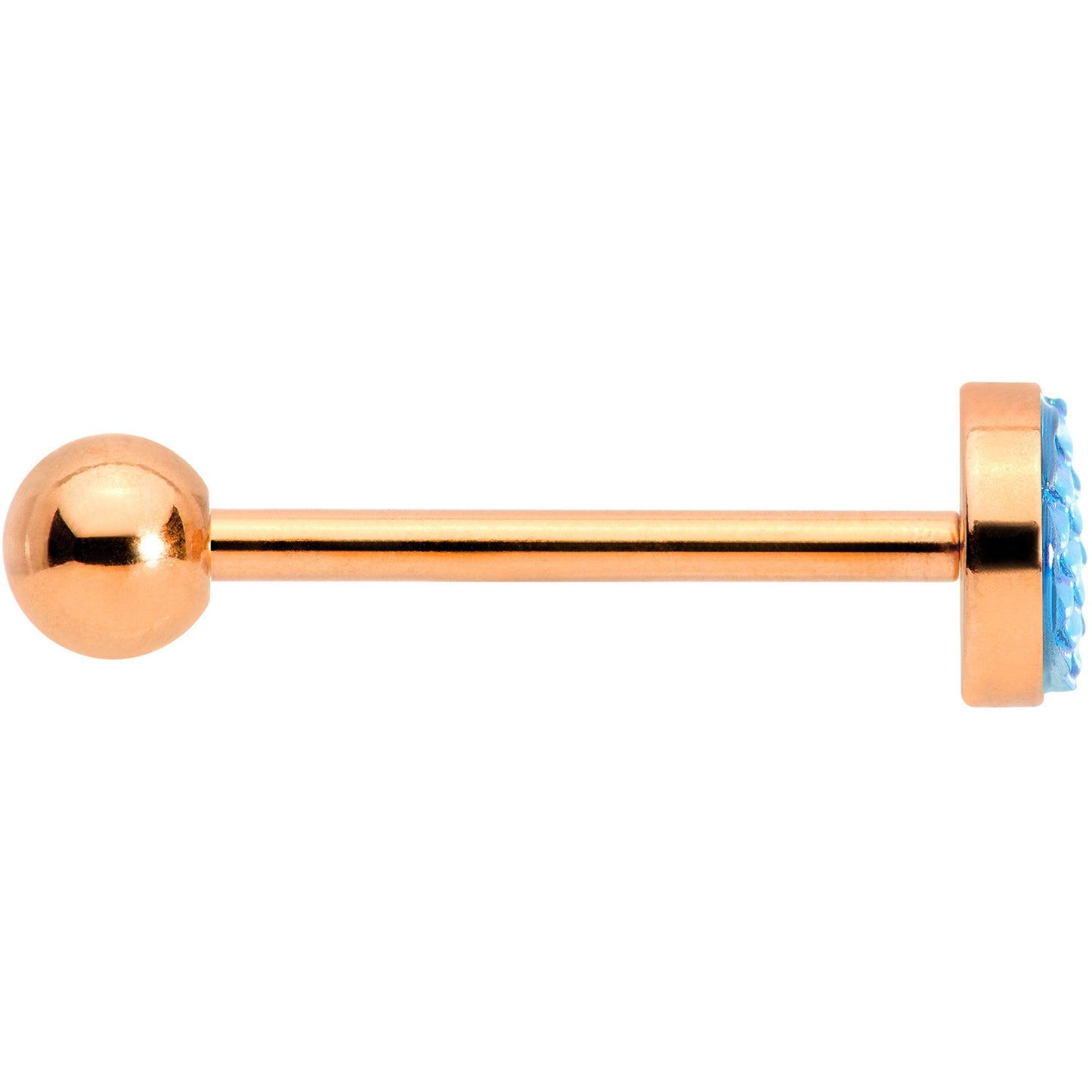 Rose Gold PVD Aqua Mermaid Scale Barbell Tongue Ring
