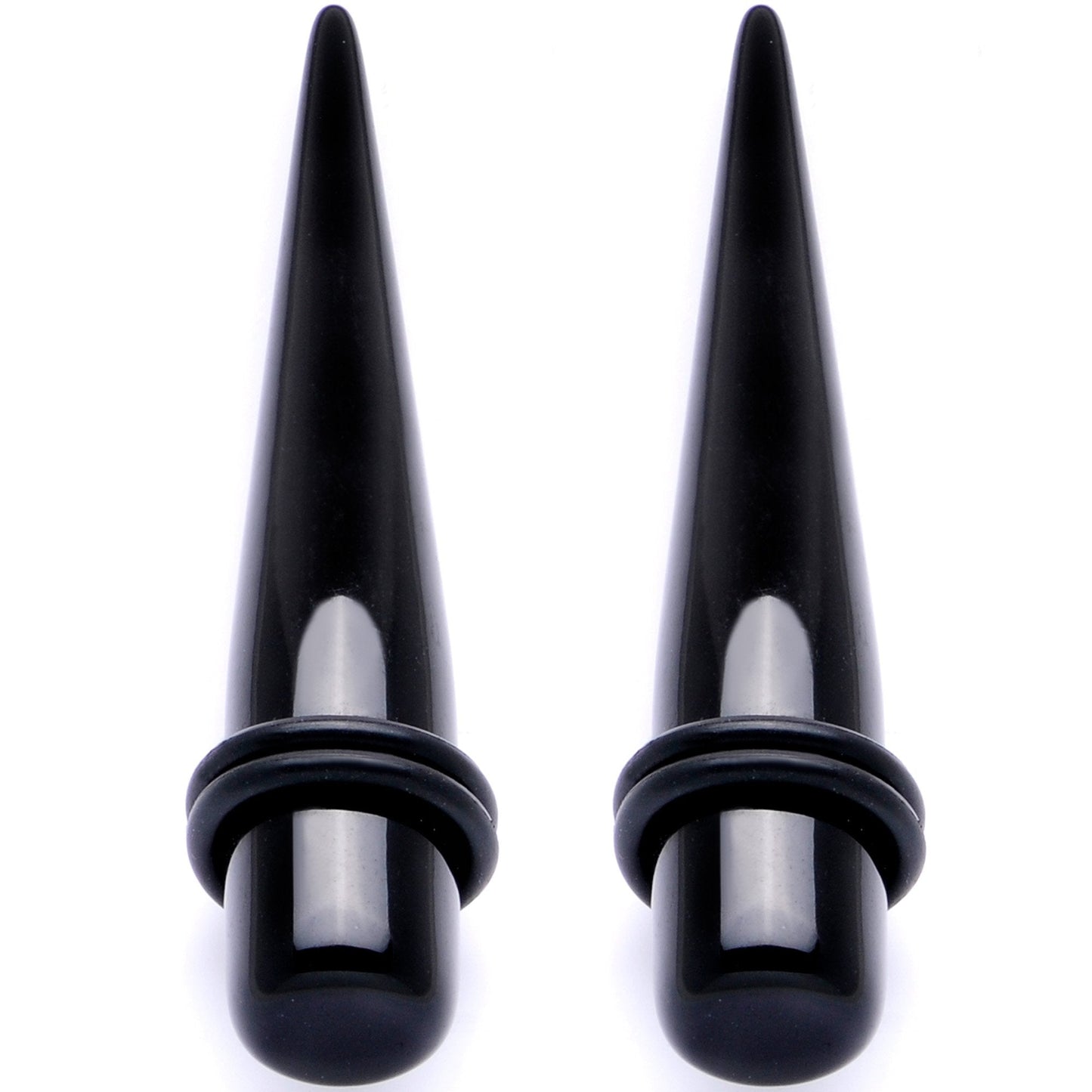 Lightweight Black Acrylic Straight Taper Set 10mm to 25mm