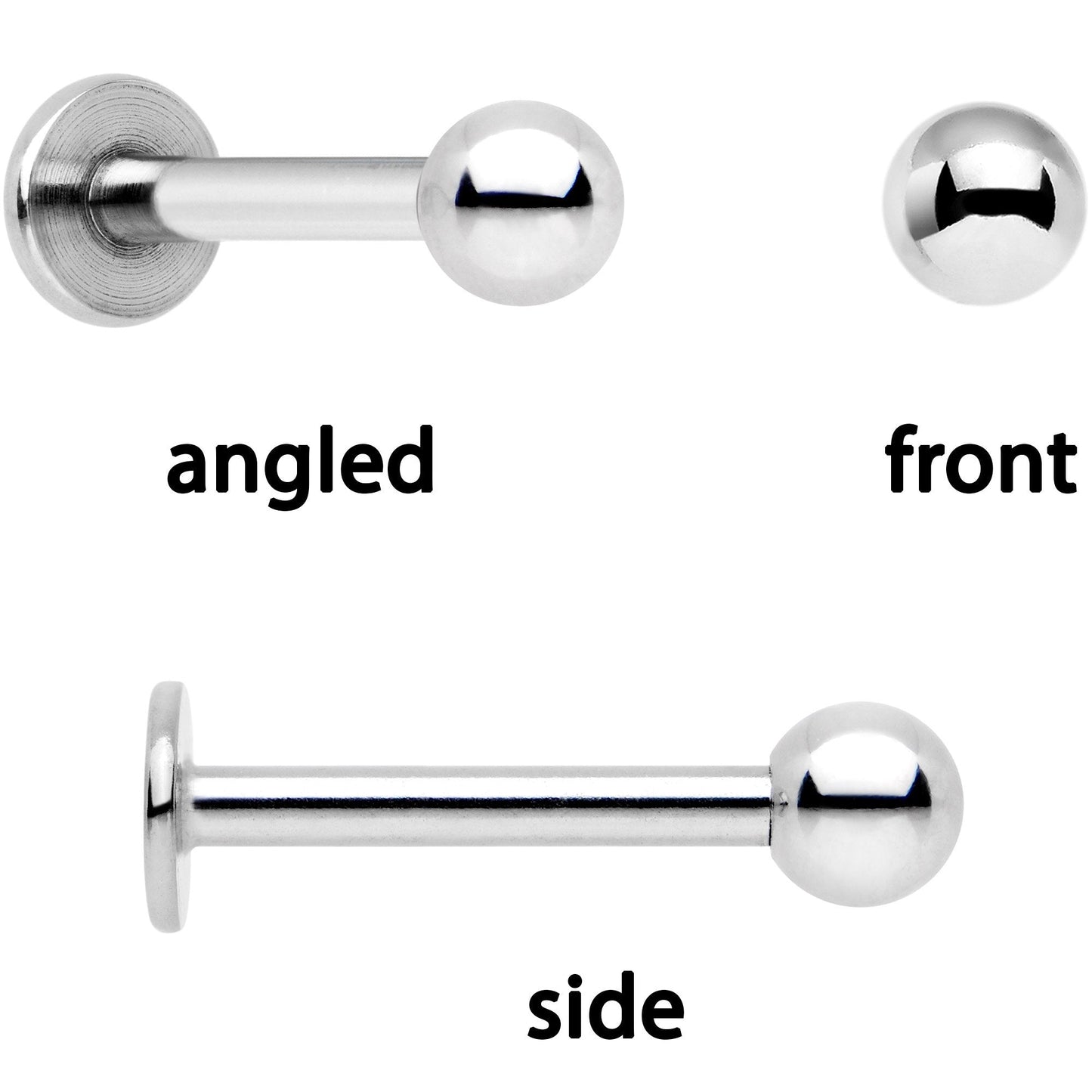 16G 1/4 Blue Gem Flowers Cartilage Tragus Earring Set of 3