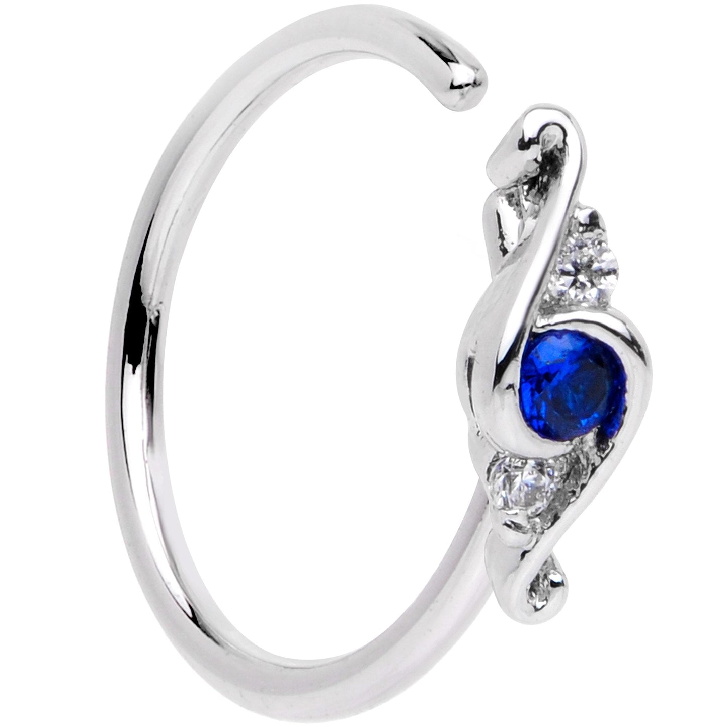 20G 5/16 Blue Clear Gem Oceans Eye Seamless Circular Ring