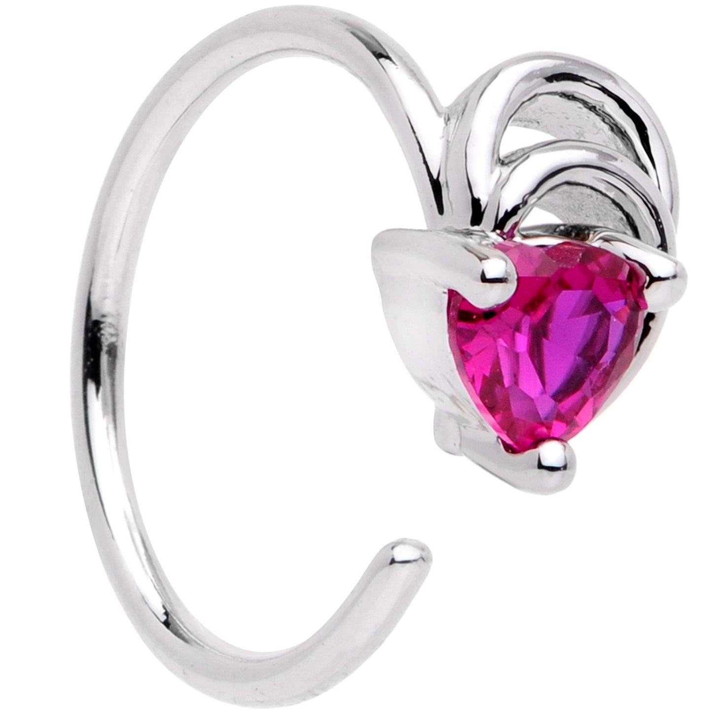 20G 5/16 Pink Gem Triangle Wave Seamless Circular Ring