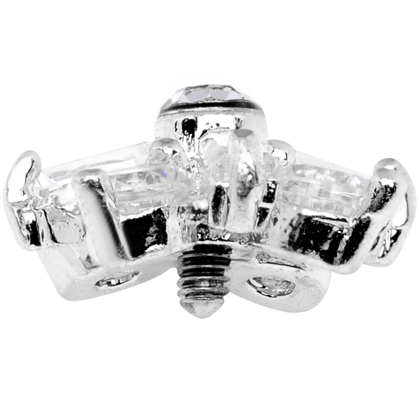 14G Clear CZ Gem Ice Princess Dermal Anchor Top