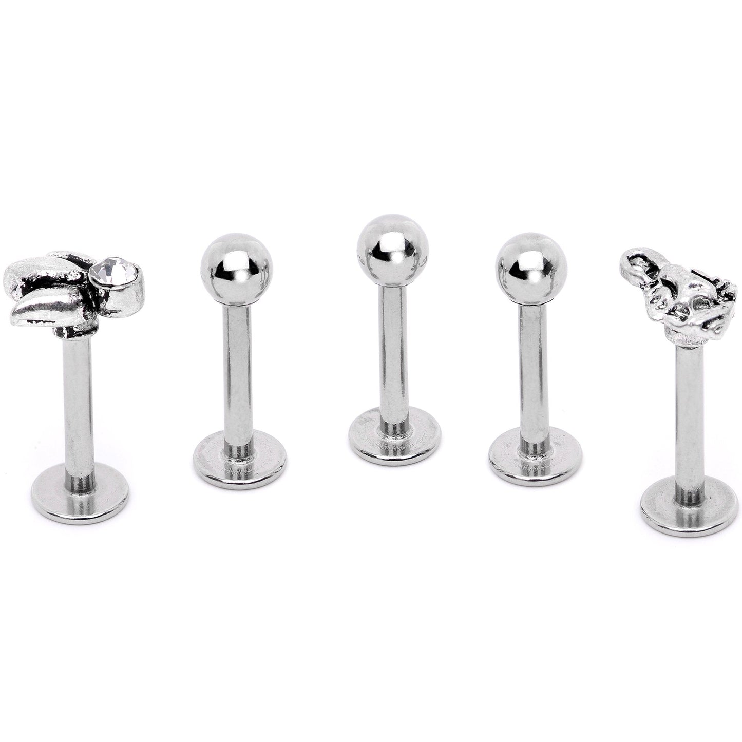 16G 5/16 Clear Gem Lotus Flower Elephant Cartilage Tragus Earring Set