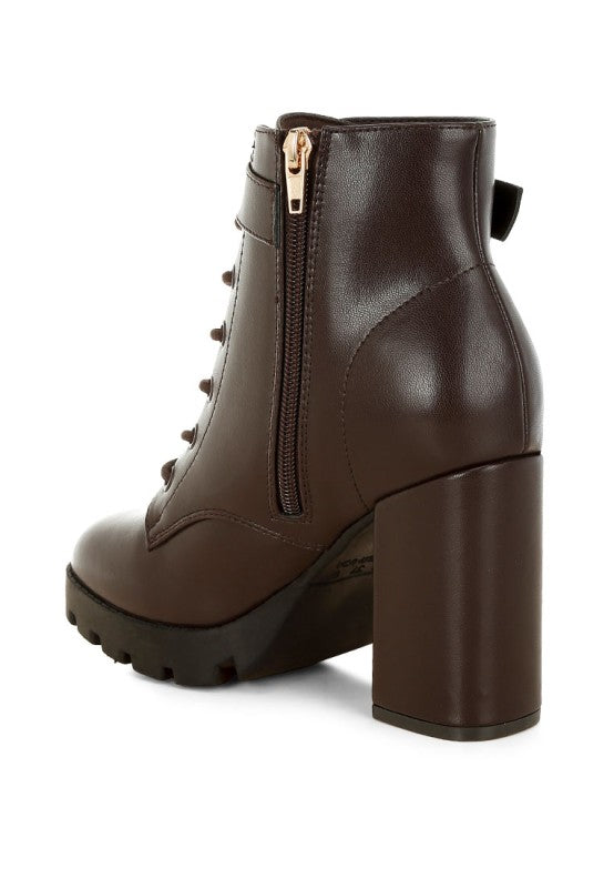 Grahams Faux Leather Lace Up Boots