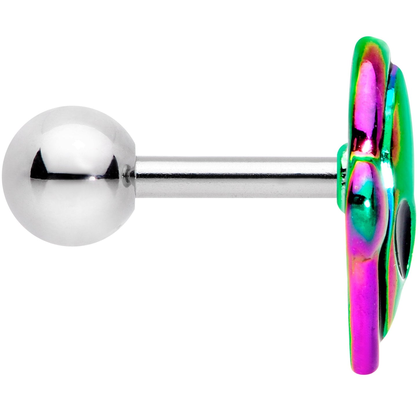 16G 1/4 Iridescent Creepy Space Alien Cartilage Tragus Earring