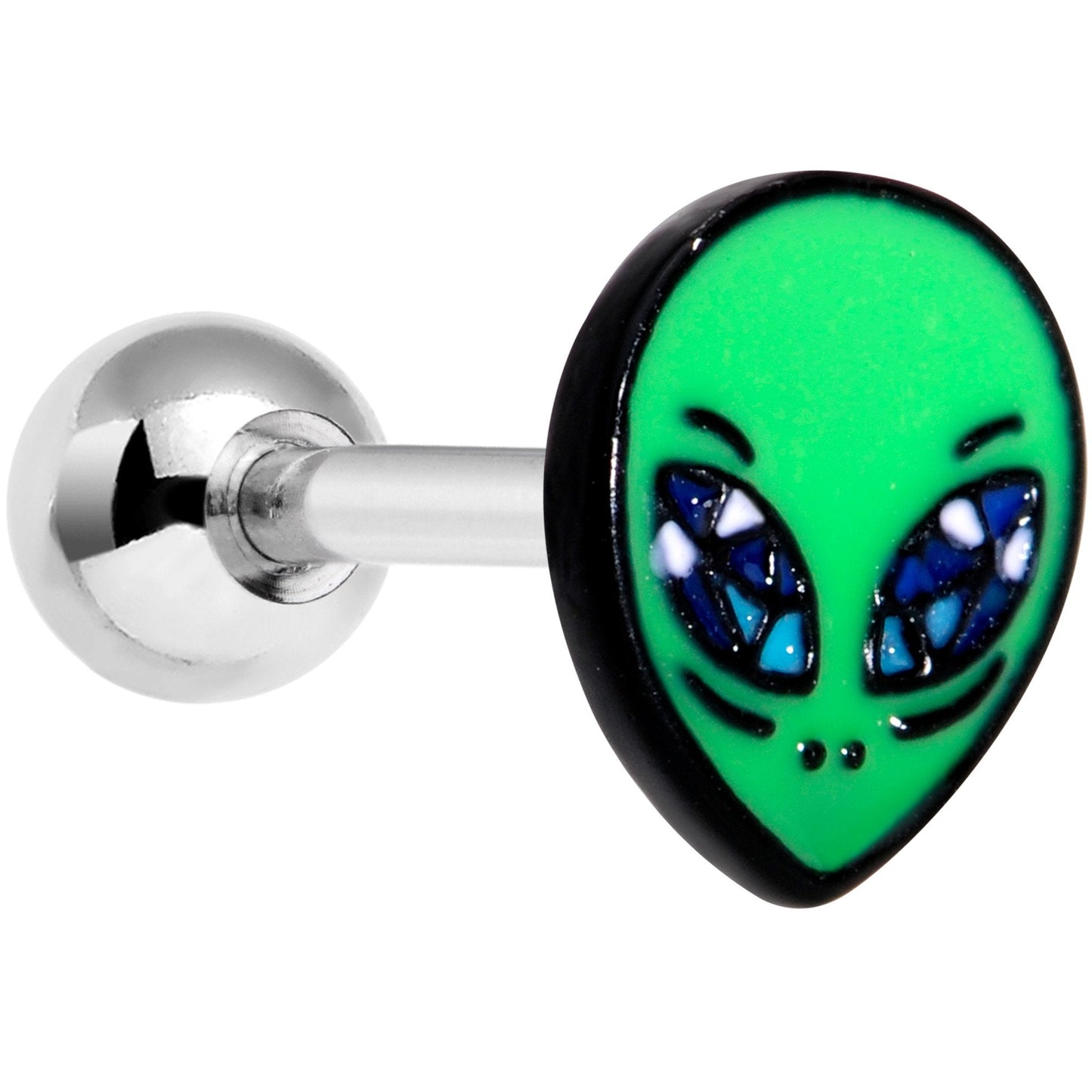 16G 1/4 Vivid Invader From Beyond Alien Cartilage Tragus Earring