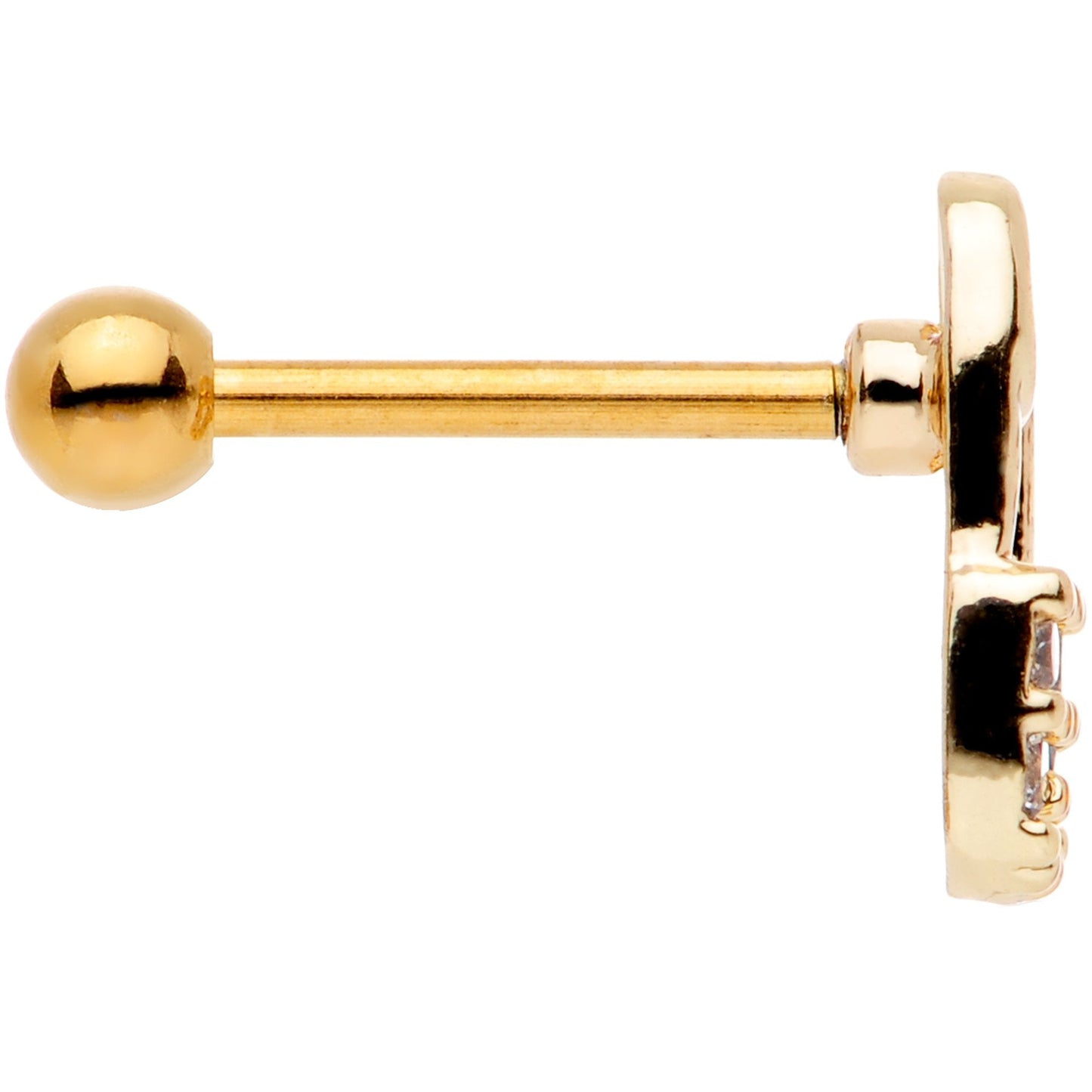 18G 5/16 Clear Gem Punk Rock Safety Pin Cartilage Tragus