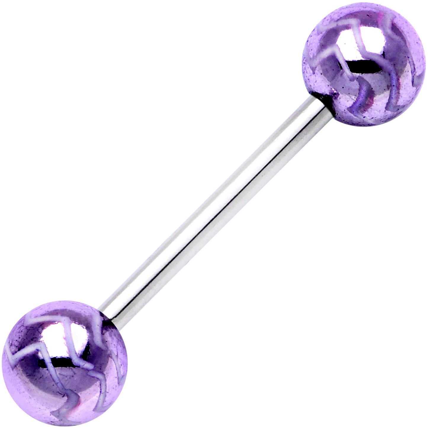 Pastel Wavy Lines Barbell Tongue Ring Set of 4