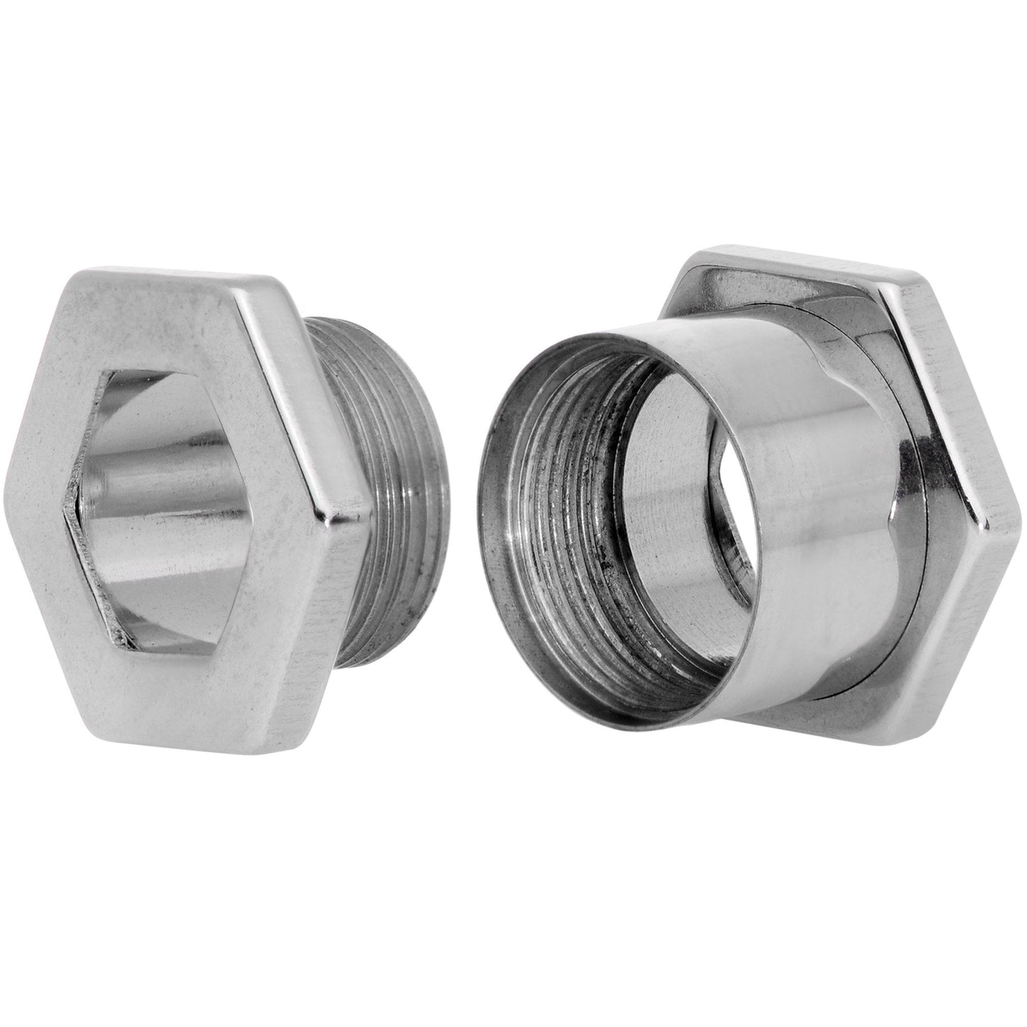 00G Geometric Hexagon Screw Fit Tunnel Plug Set