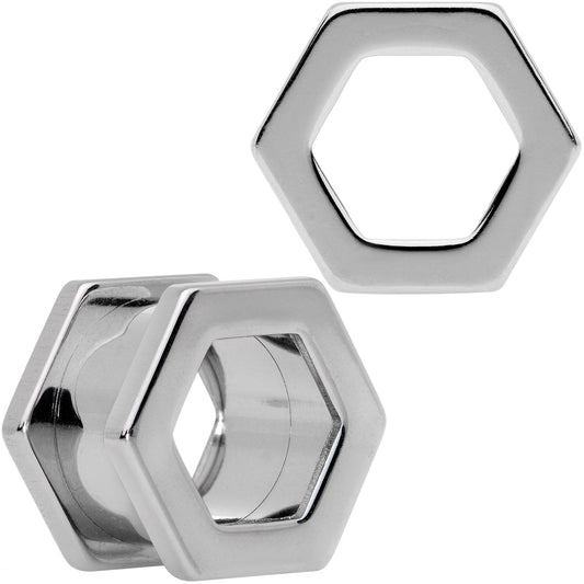 1/2 Geometric Hexagon Screw Fit Tunnel Plug Set
