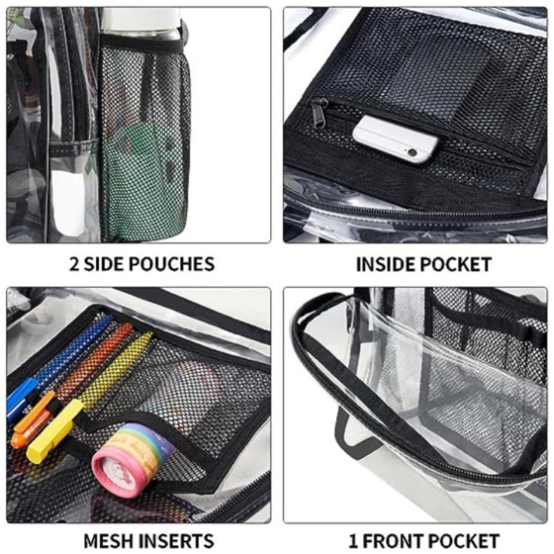 Transparent backpack, PVC transparent backpack, simple and fashionable versatile student backpack casual waterproof