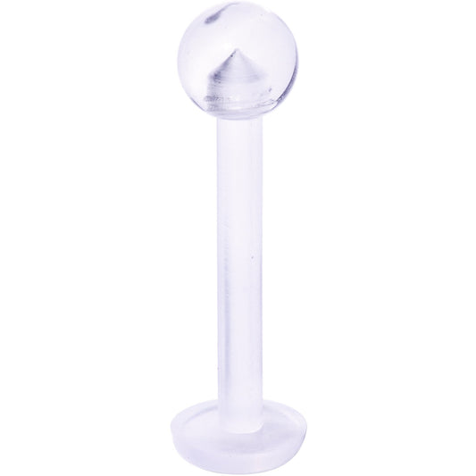 14G 1/2 Clear Flexible Bioplast Straight Barbell Retainer