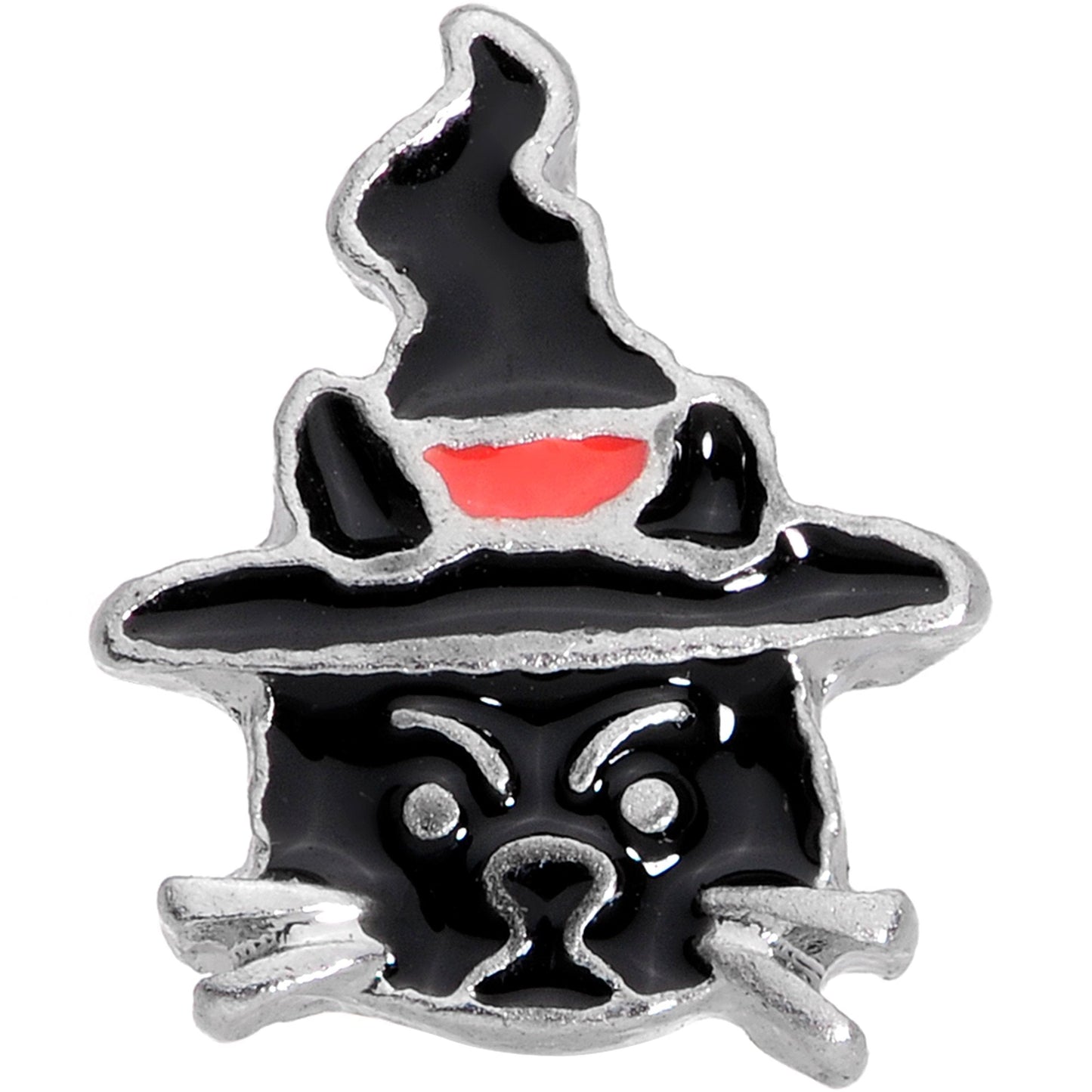 16G 1/4 Halloween Black Cat Cartilage Tragus Earring