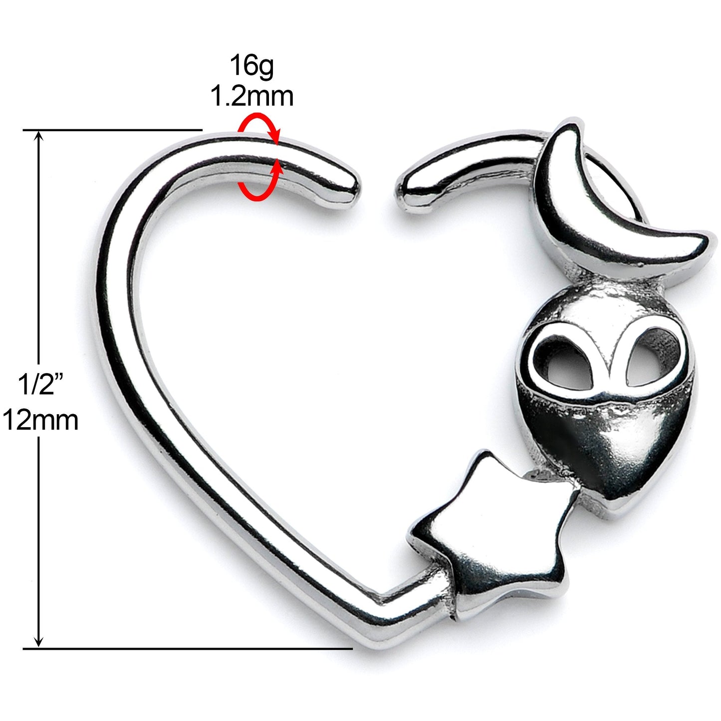 16G 3/8 Alien Among The Stars Left Heart Closure Ring
