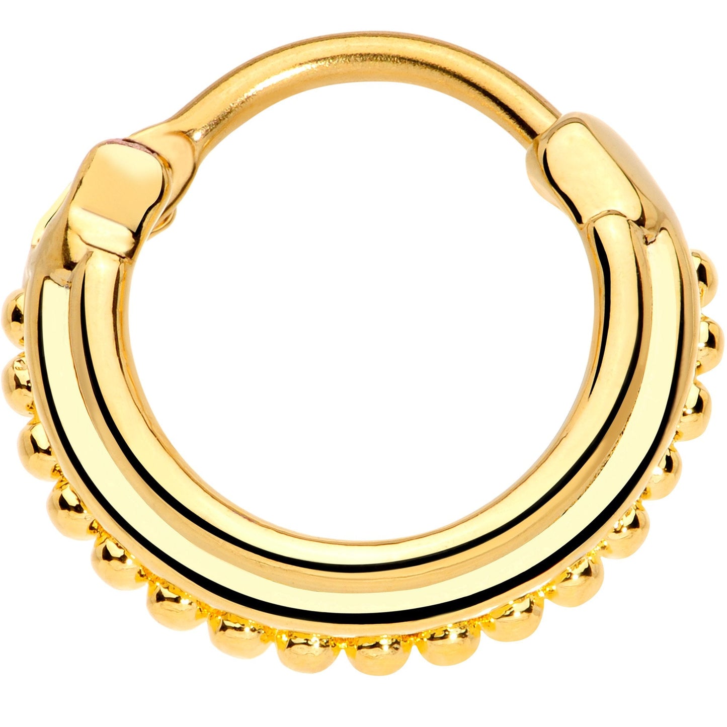 16G 3/8 Gold Tone Delicate Details Hinged Septum Ring