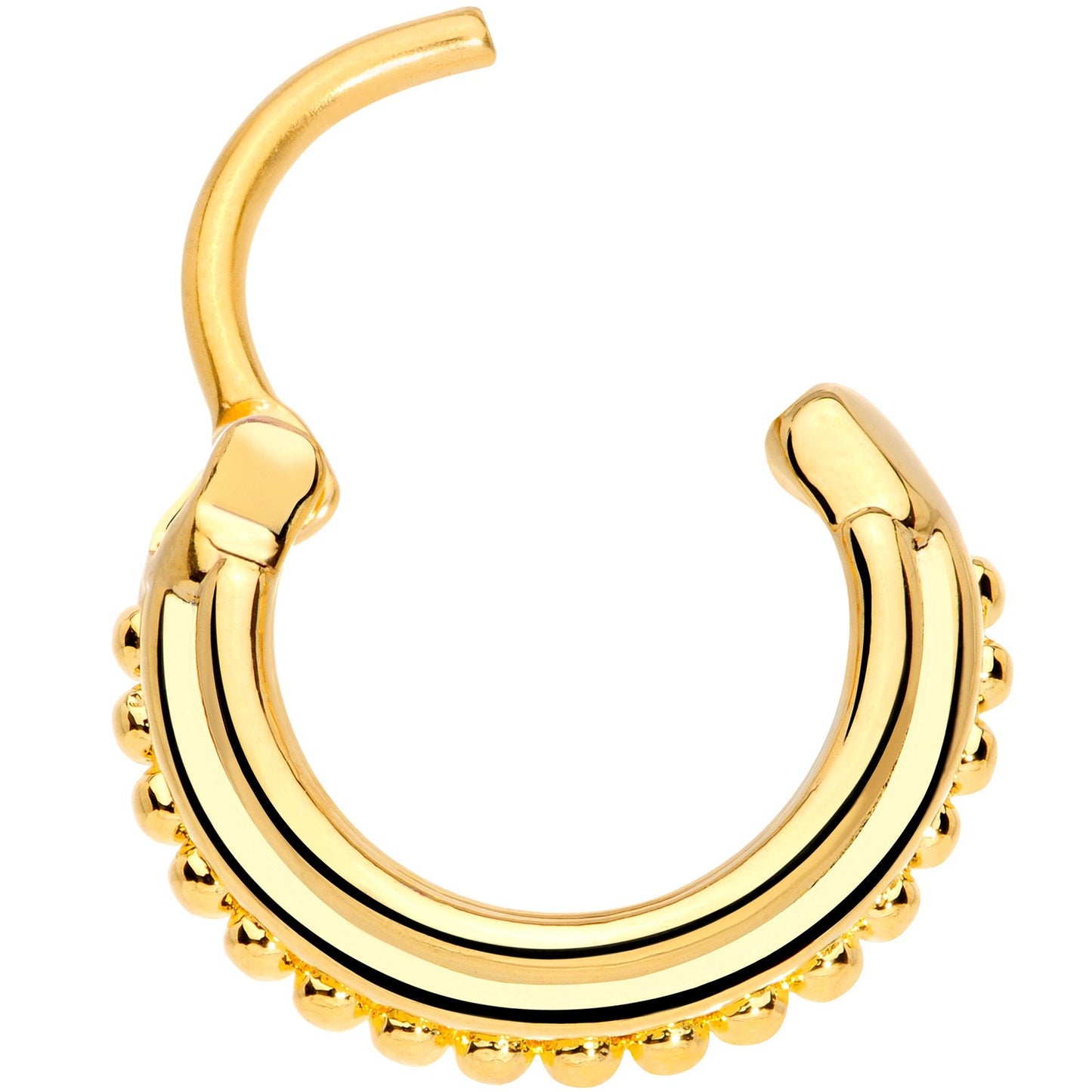 16G 3/8 Gold Tone Delicate Details Hinged Septum Ring