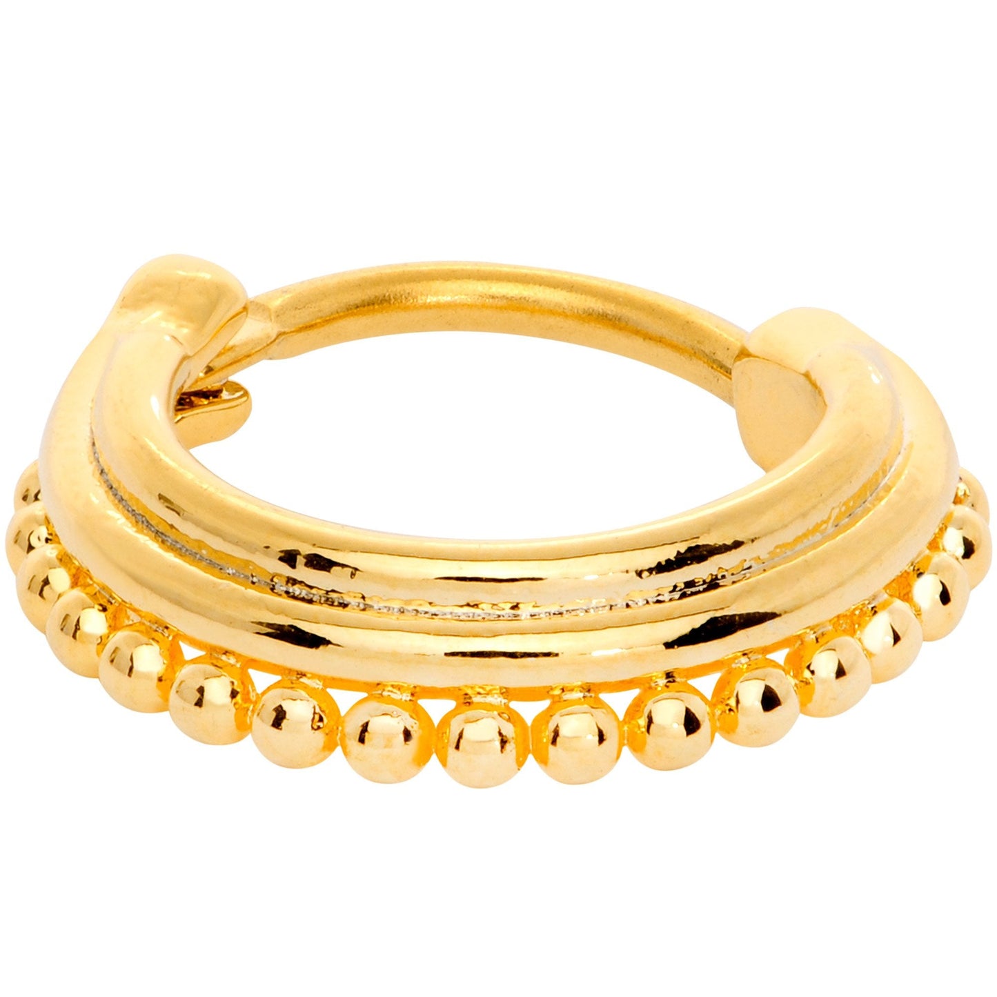 16G 3/8 Gold Tone Delicate Details Hinged Septum Ring