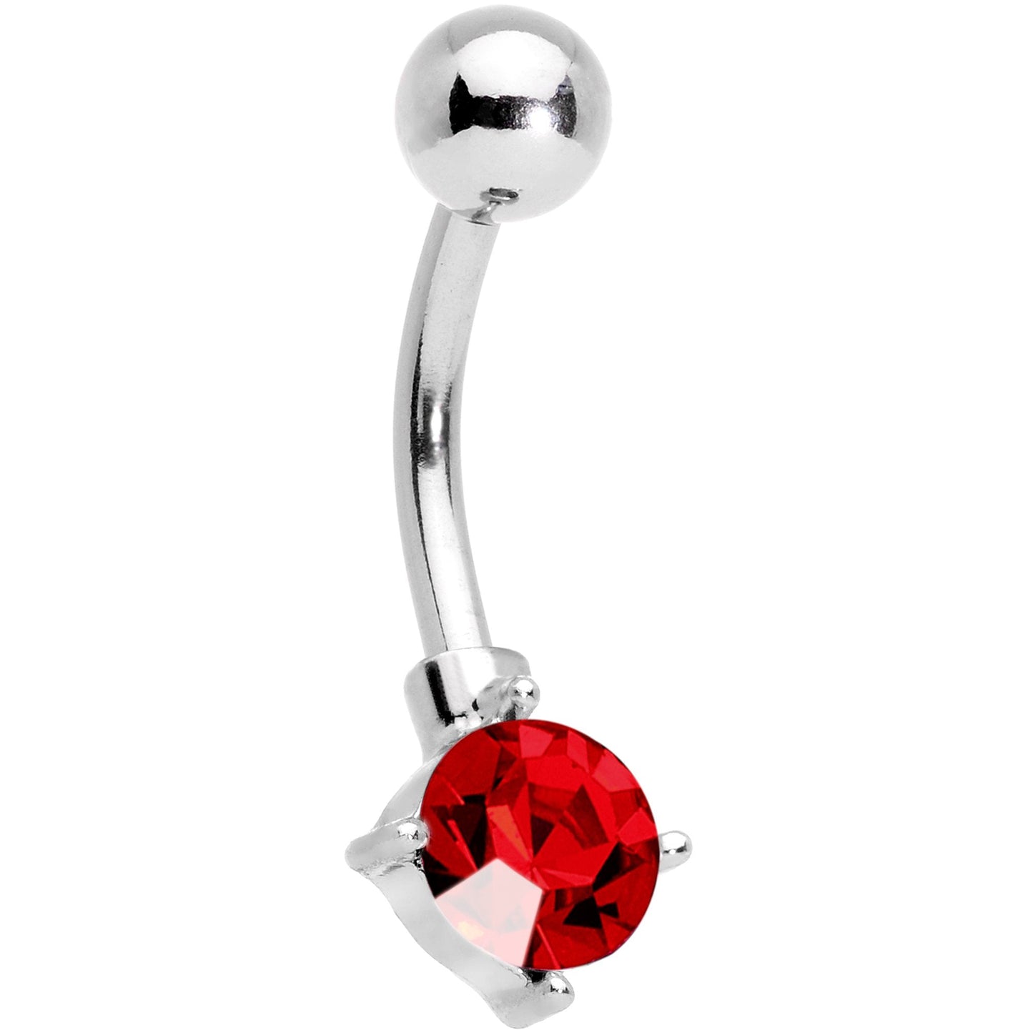 Clear Red Gem Holiday Santas Cap Christmas Dangle Belly Ring Set of 4