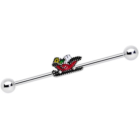14G Santas Sleigh Ride Industrial Barbell 38mm