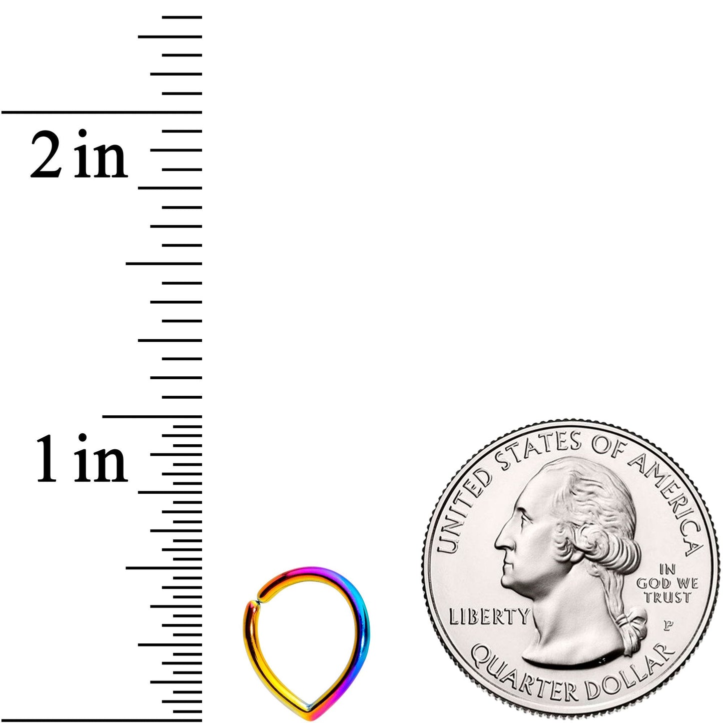 16G Rainbow Teardrop Closure Ring
