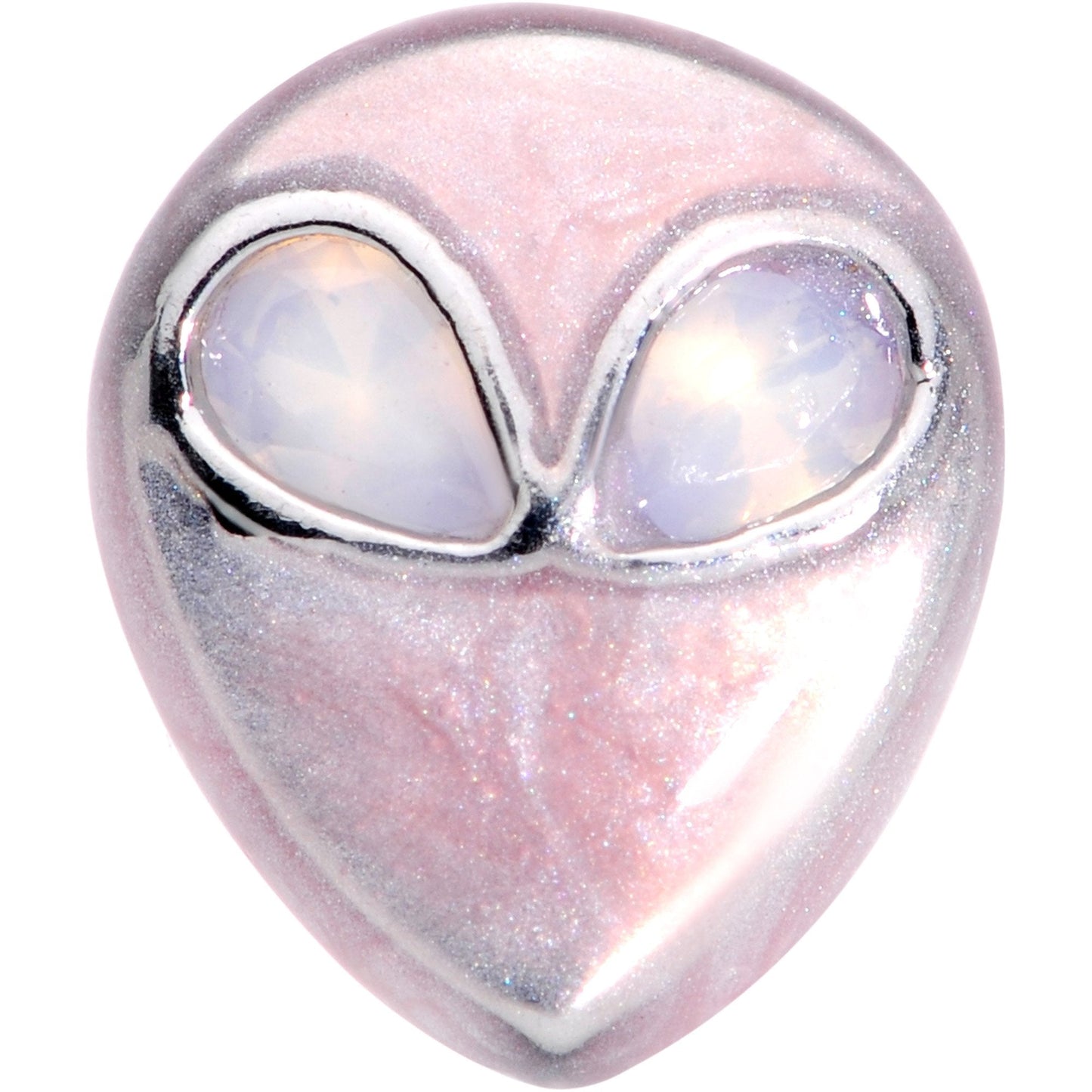 16G 1/4 White Synthetic Opal Alien Tragus Cartilage Earring