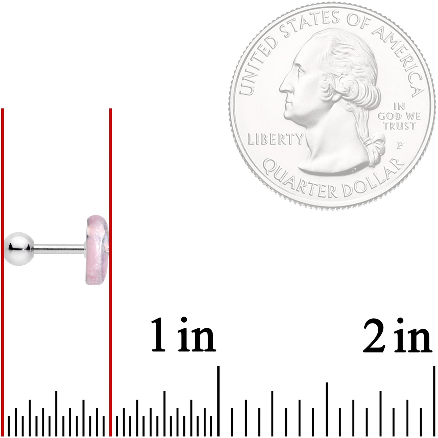 16G 1/4 White Synthetic Opal Alien Tragus Cartilage Earring