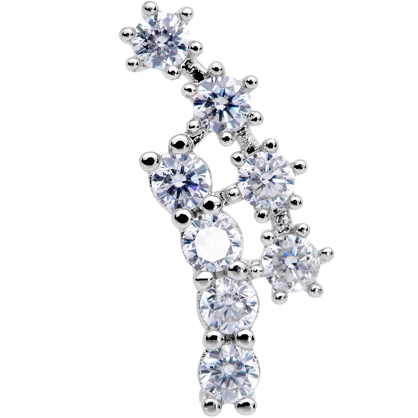 18G 5/16 Clear CZ Gem Spray of Stars Cartilage Tragus Earring