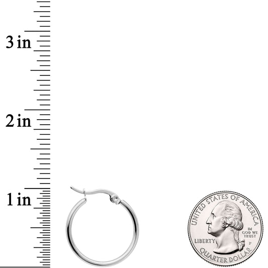 20mm Stainless Steel Hoop Earrings