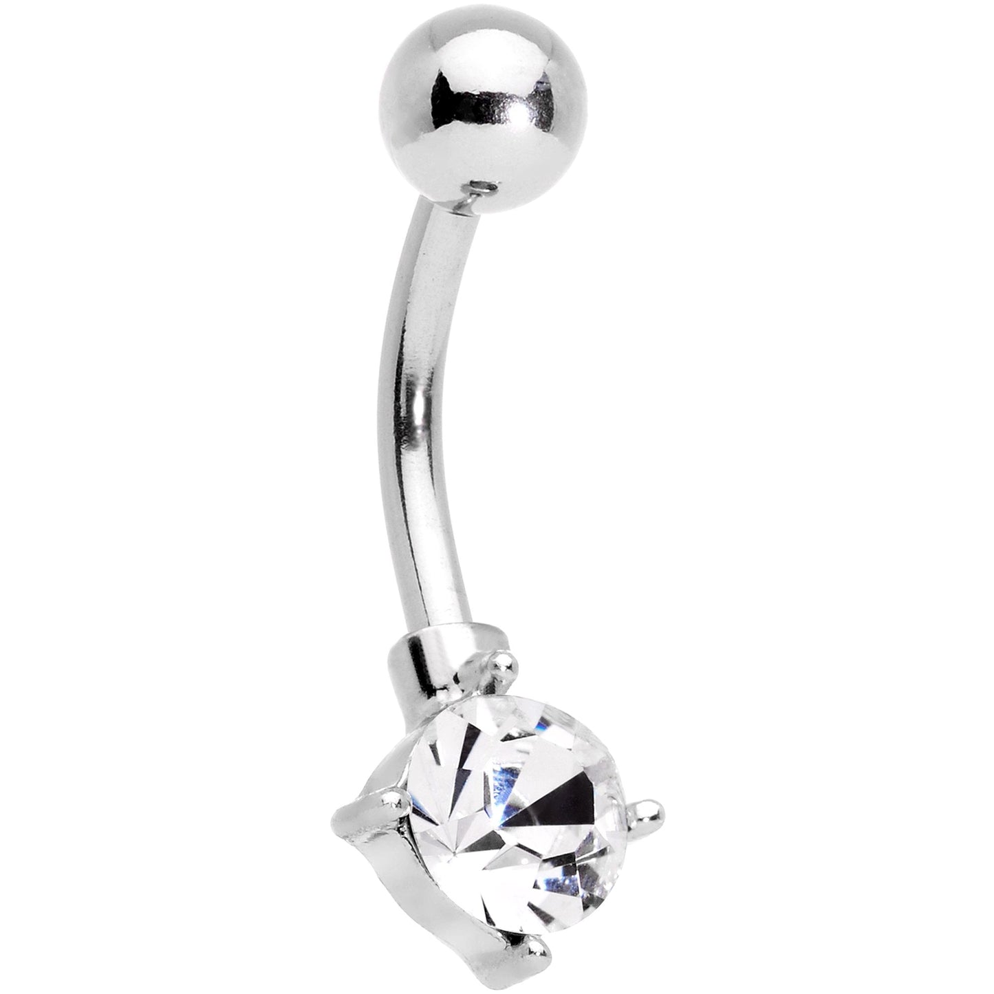 Clear Gem Blue Faux Druzy Gold Tone Belly Ring Set of 4