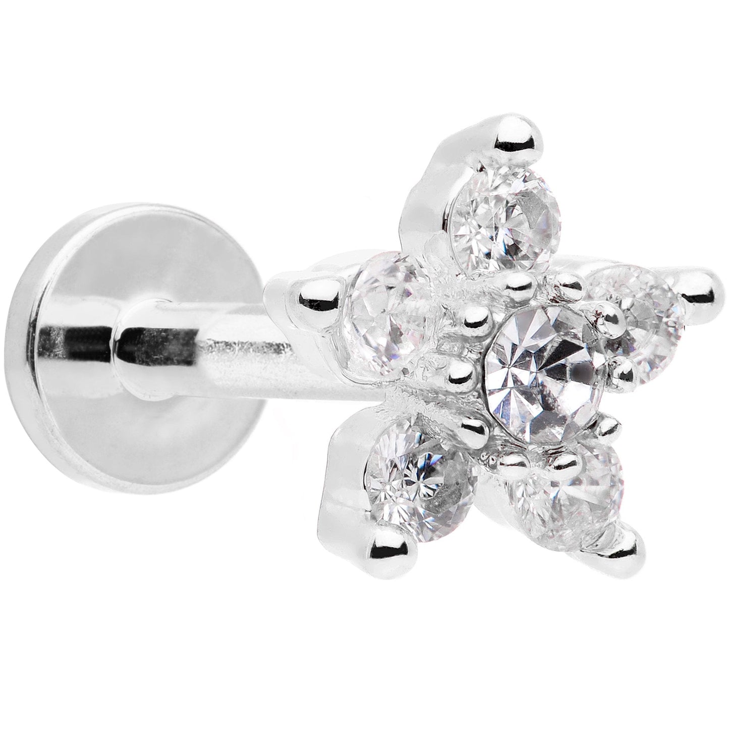 16G 5/16 Clear CZ Star Internally Threaded Labret