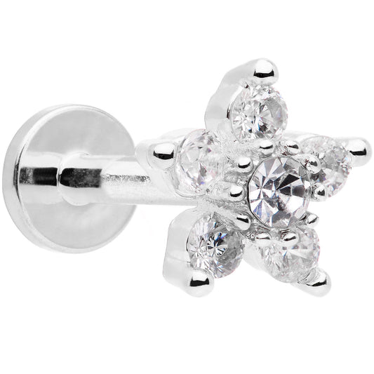 16G 5/16 Clear CZ Star Internally Threaded Labret