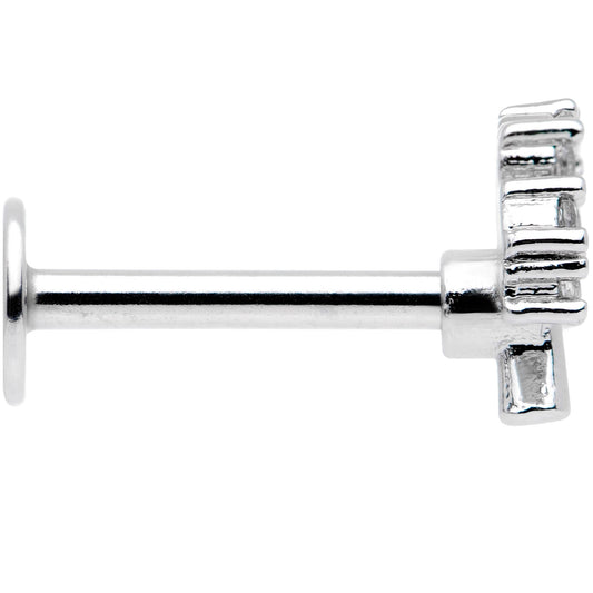 16G 5/16 Clear CZ Gem Tree of Life Labret Monroe Tragus