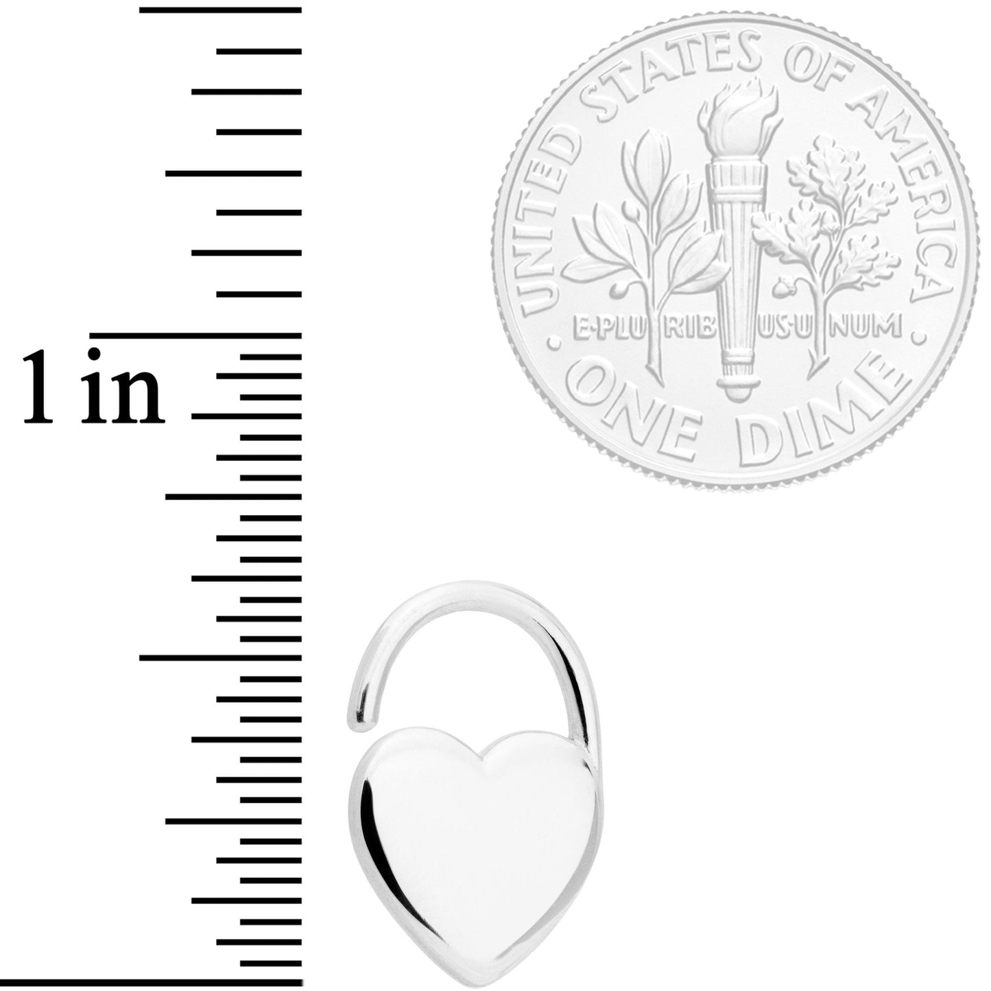 16G 5/16 Padlock Heart Closure Ring