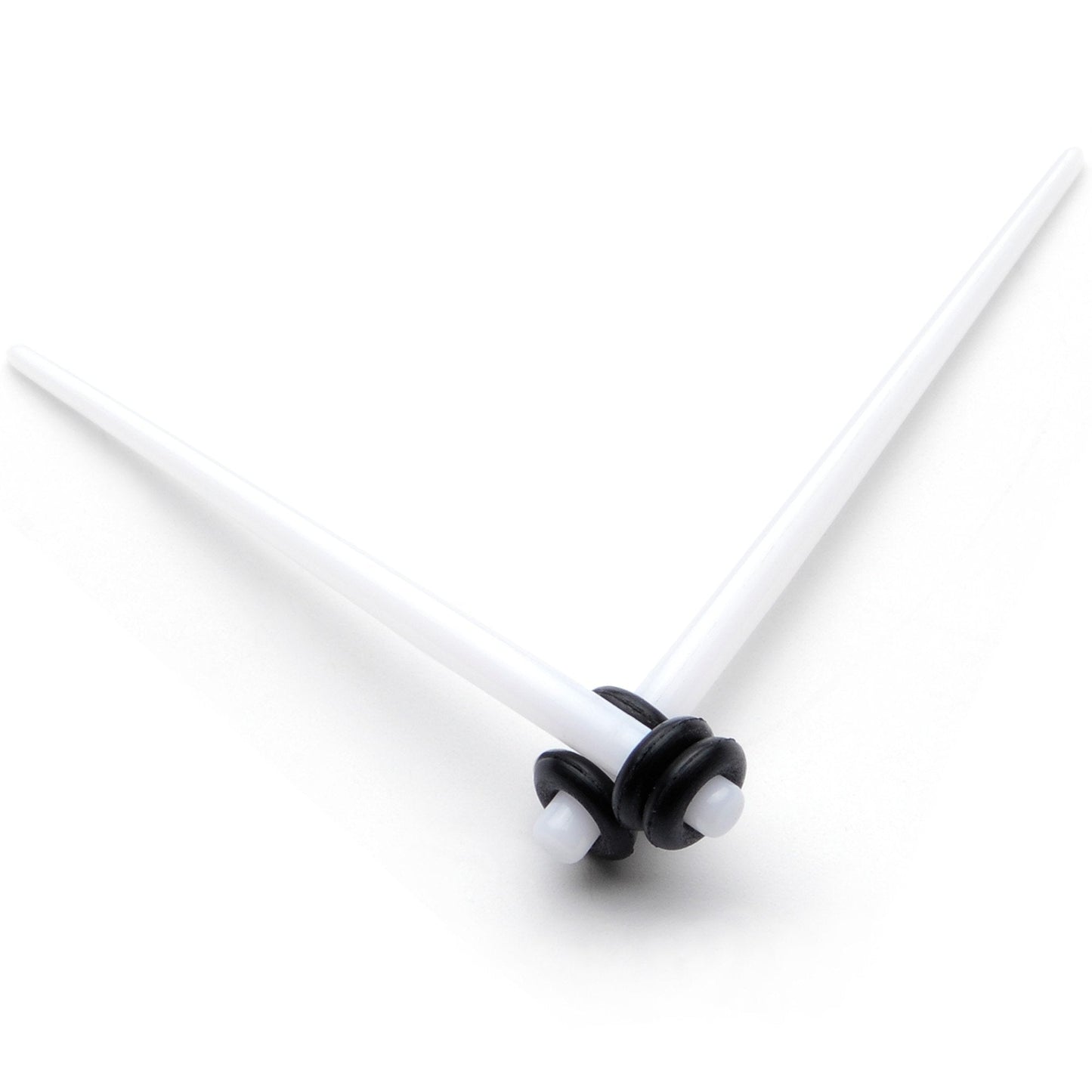 White Acrylic Straight Taper Set Available in Sizes  14G to 00G