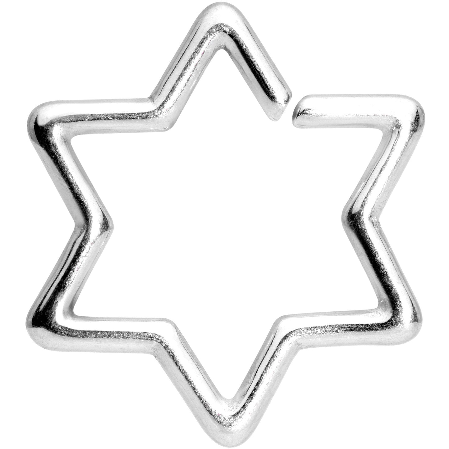 16G 5/16 Hexagram Star of David Closure Ring