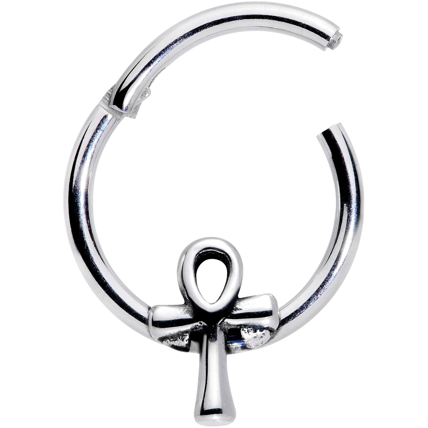 16G 3/8 Egyptian Ankh Hinged Segment Ring