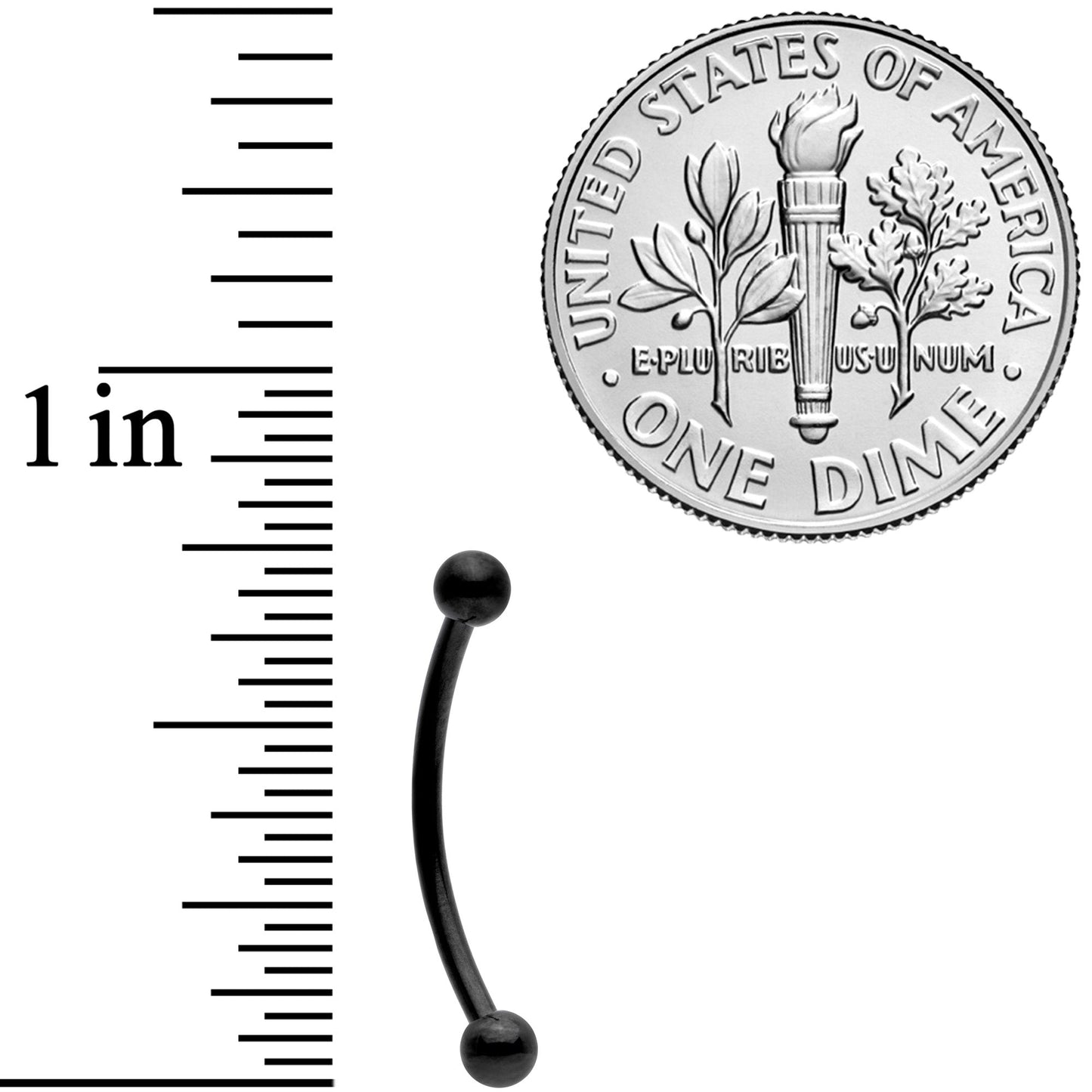 16G 9/16 Black Curved Barbell