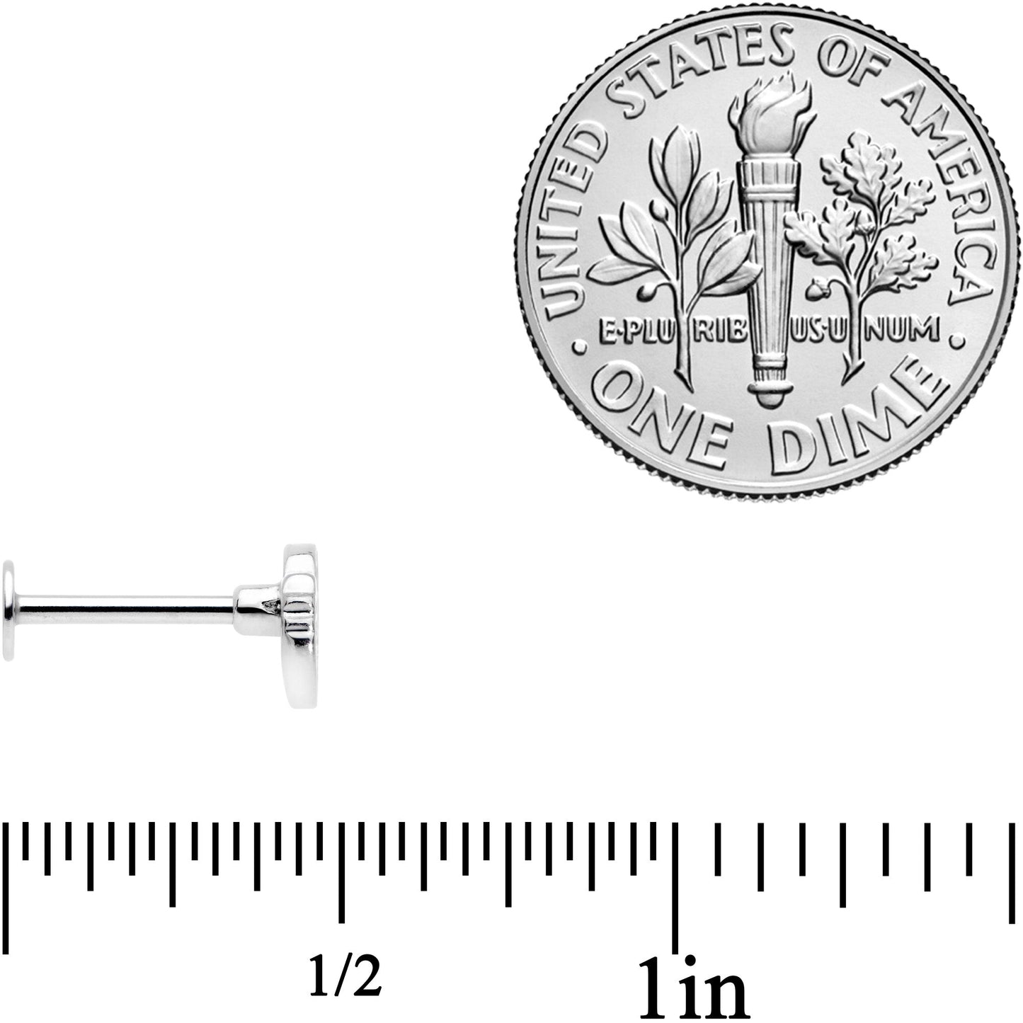 16G 5/16 Clear Black CZ Gem Ducky Internally Threaded Labret