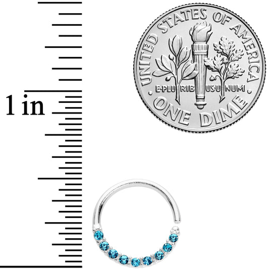 16G 3/8 Blue Gem Simple Elegance Seamless Circular Ring