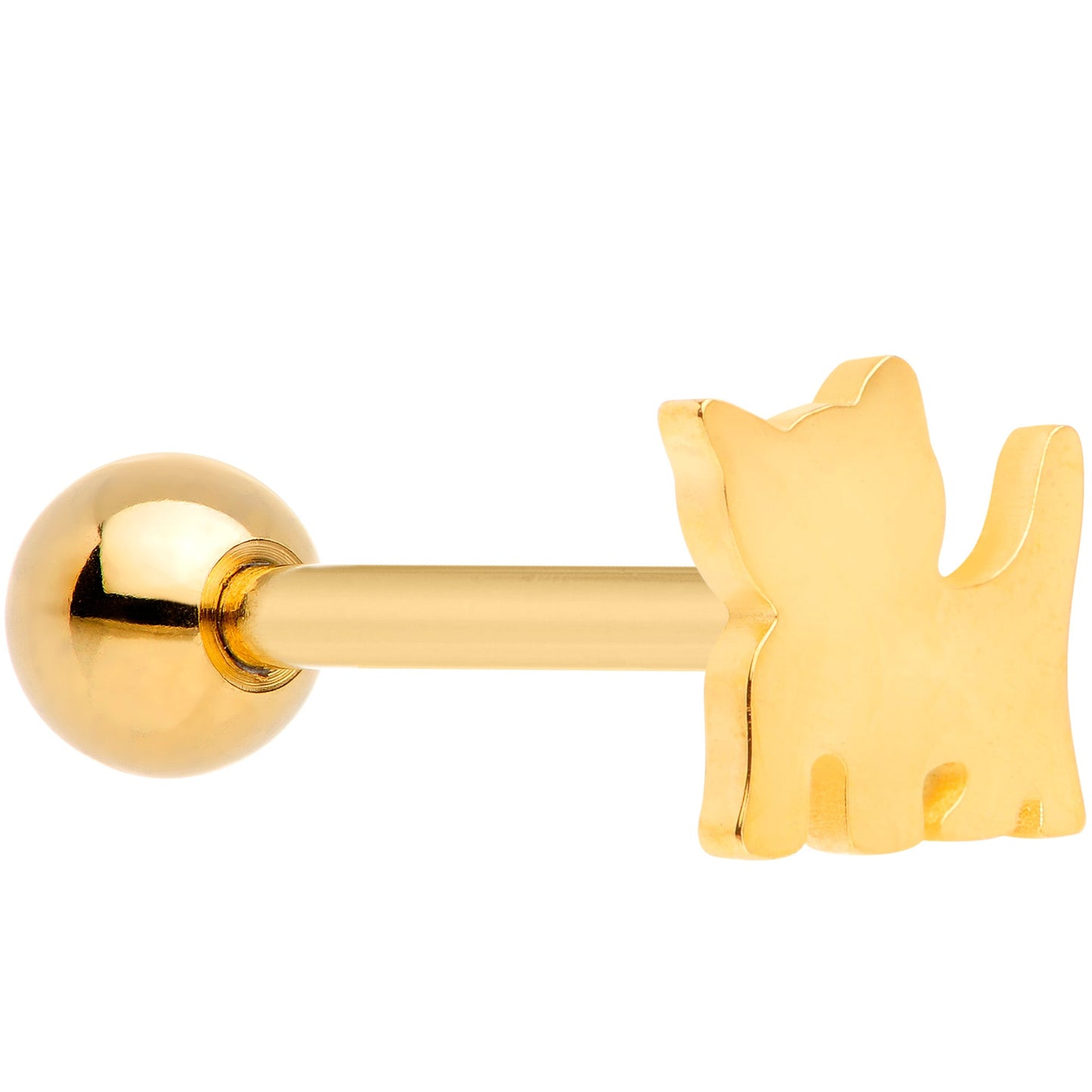 Multicolor Flat Top Kitty Cat Barbell Tongue Ring Set of 4