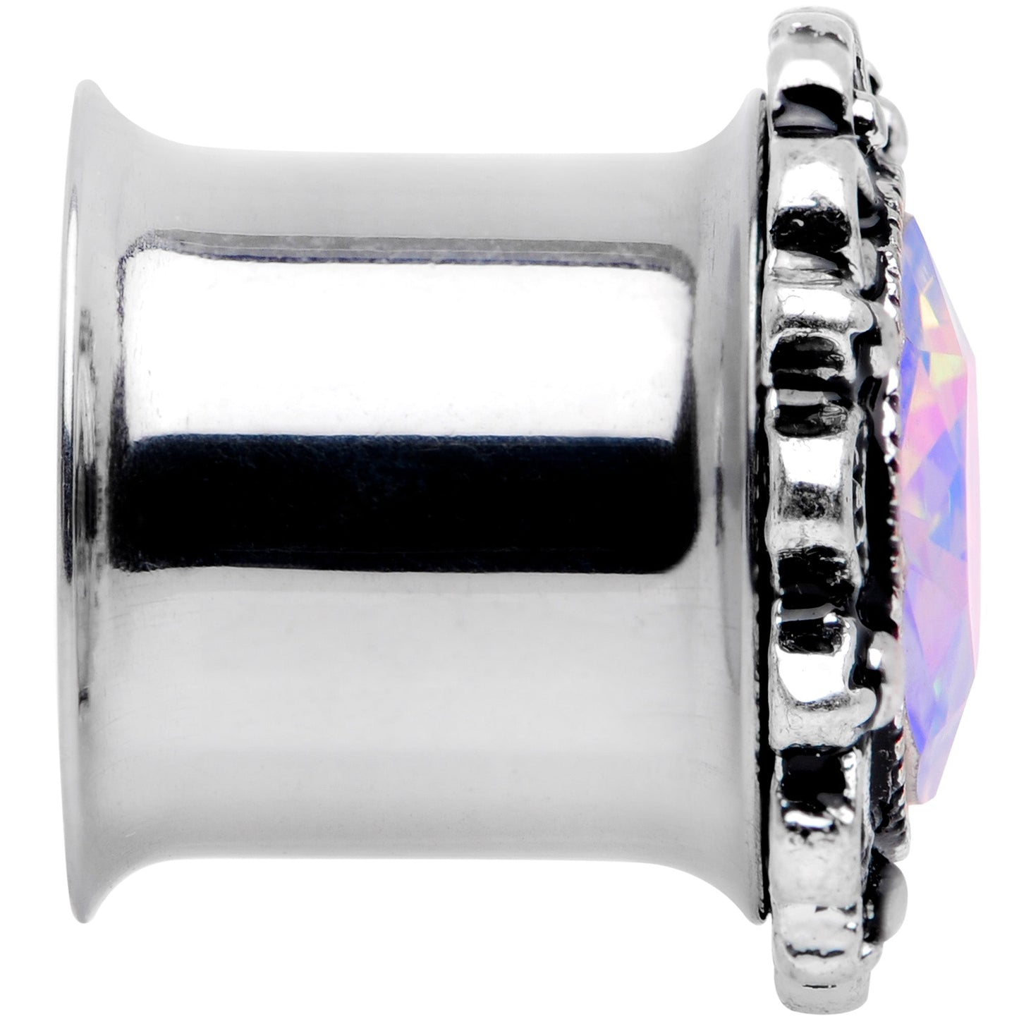 Aurora Gem Filigree Flower Double Flare Plug Set 2G to 1 Inch