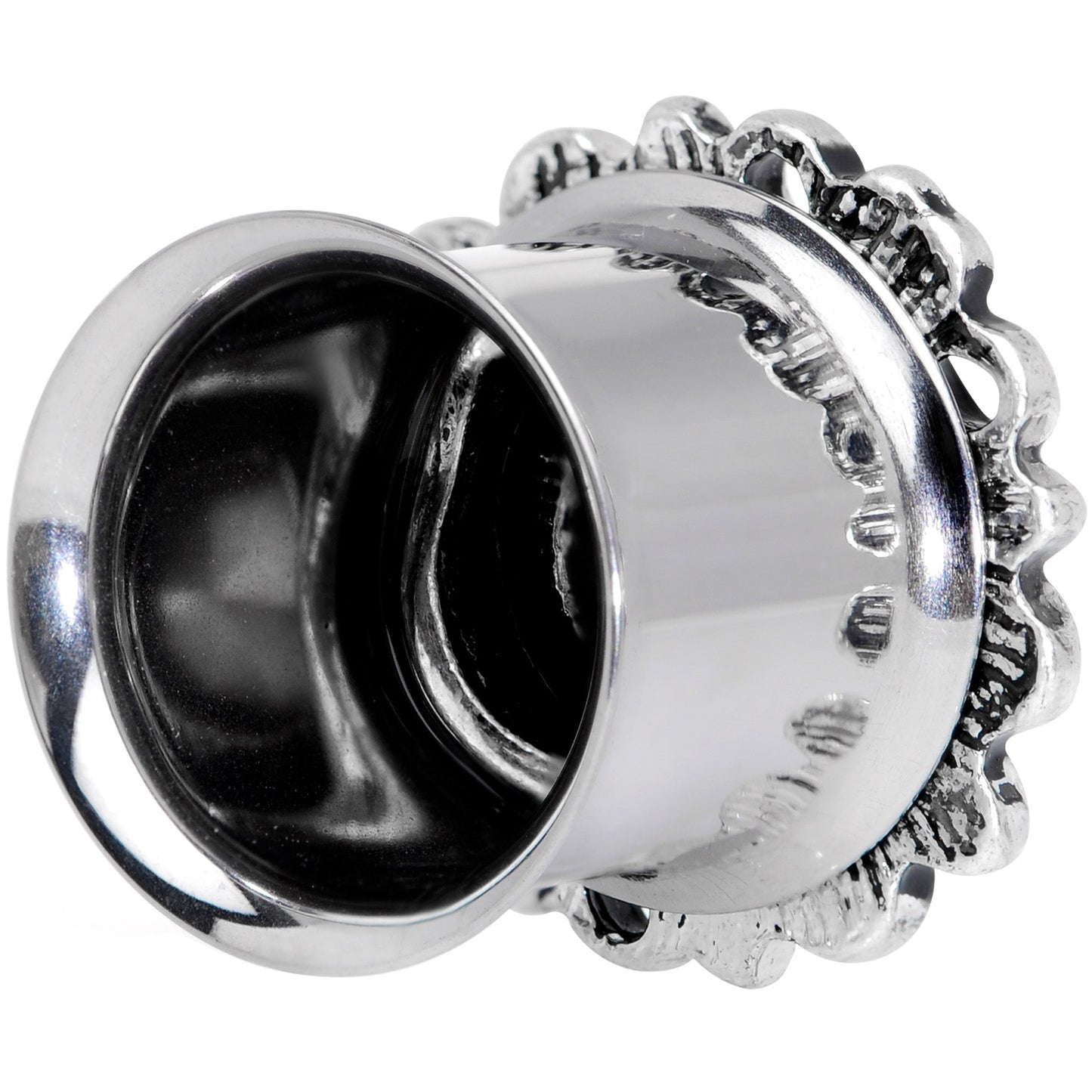 Aurora Gem Filigree Flower Double Flare Plug Set 2G to 1 Inch