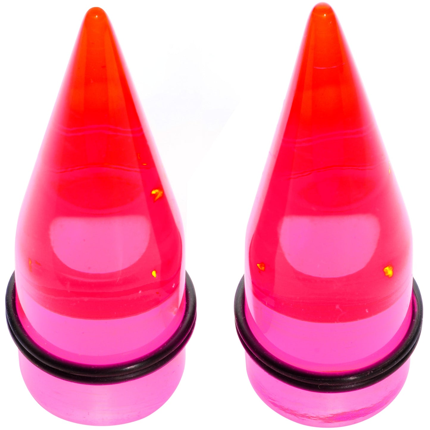 Lightweight Translucent Pink Acrylic Straight Taper Set 14mm to 20mm