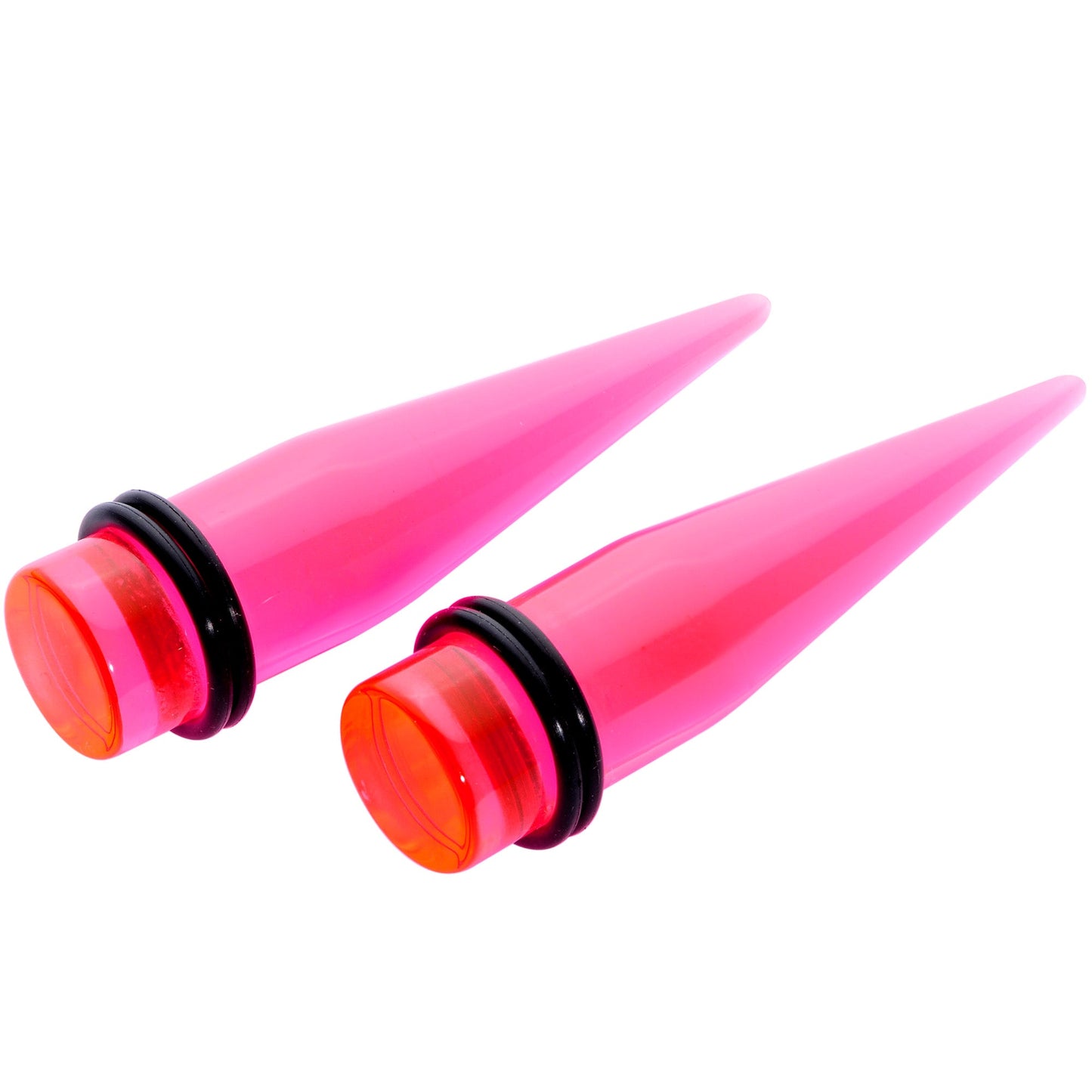 Lightweight Translucent Pink Acrylic Straight Taper Set 14mm to 20mm