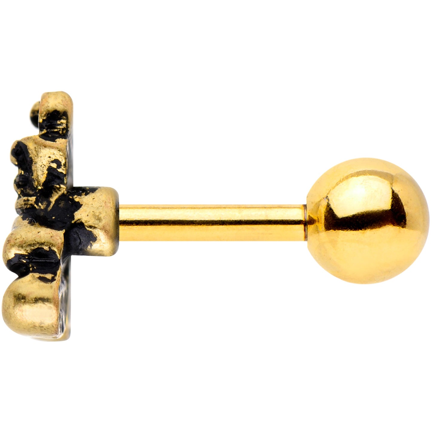 16G 1/4 Gold Tone Boxing Gloves Cartilage Tragus Earring